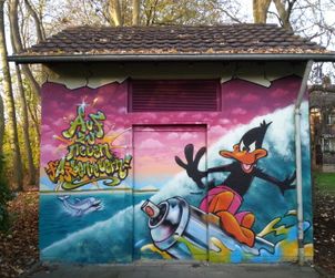 Duff Duck Graffiti Leverkusen